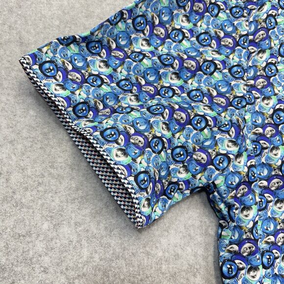 NWT Visconti Black Mens Medium M Button Down Shirt All Over Print Soda Can RARE - Picture 7 of 11